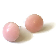 Load image into Gallery viewer, Light Pink Disc Stud Earrings