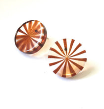 Load image into Gallery viewer, Tortoise &amp; Clear Striped Starburst Disc Stud Earrings