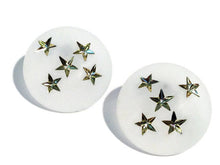 Load image into Gallery viewer, Clear Frosted &amp; Gold Stars Retro Button Stud Earrings