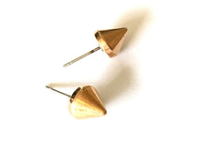 Load image into Gallery viewer, Bronze Gold Faceted Spike Stud Earrings