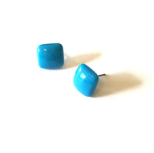 Load image into Gallery viewer, Turquoise Flat Square Stud Earrings
