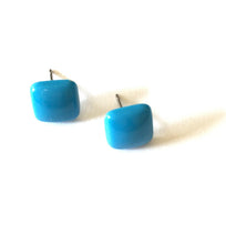 Load image into Gallery viewer, Turquoise Flat Square Stud Earrings