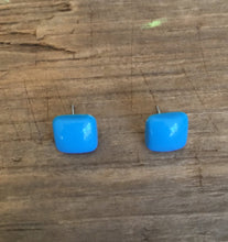 Load image into Gallery viewer, Turquoise Flat Square Stud Earrings