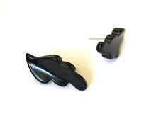 Load image into Gallery viewer, Black Swirled Leaf Vintage Lucite Stud Earrings
