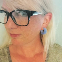 Load image into Gallery viewer, Turquoise Chunky Mod Lucite Hoop Earrings