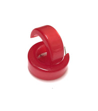 Load image into Gallery viewer, Cherry Red Chunky Mod Moonglow Hoop Earrings