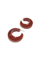 Load image into Gallery viewer, Rust Speckled Pinched Bulb Hoop Earrings