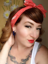 Load image into Gallery viewer, Dark Grey Brown Pin Up Marbled Matte Hoop Earrings