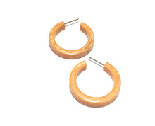 Load image into Gallery viewer, Peach Marbled PinUp Lucite Hoop Earrings