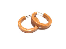 Load image into Gallery viewer, Peach Marbled PinUp Lucite Hoop Earrings
