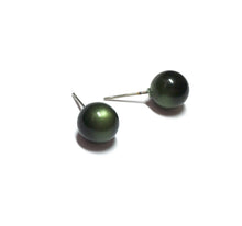 Load image into Gallery viewer, Forest Green Moonglow Ball Stud Earrings