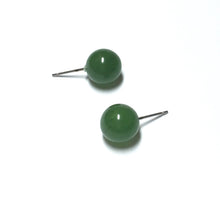 Load image into Gallery viewer, Jade Green Marbled Ball Stud Earrings