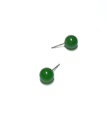 Load image into Gallery viewer, Jade Green Marbled Ball Stud Earrings
