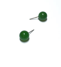 Load image into Gallery viewer, Jade Green Marbled Ball Stud Earrings