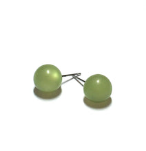 Load image into Gallery viewer, Celadon Green Petite Moonglow Ball Stud Earrings
