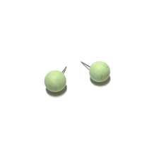 Load image into Gallery viewer, Mint Green Marbled Matte Ball Stud Earrings