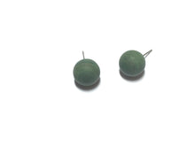 Load image into Gallery viewer, Evergreen Marbled Matte Ball Stud Earrings