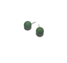 Load image into Gallery viewer, Evergreen Marbled Matte Ball Stud Earrings