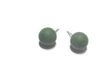 Load image into Gallery viewer, Evergreen Marbled Matte Ball Stud Earrings
