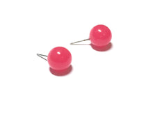 Load image into Gallery viewer, Hot Pink Marbled Ball Stud Earrings