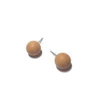 Load image into Gallery viewer, Camel Brown Matte Marbled Ball Stud Earrings