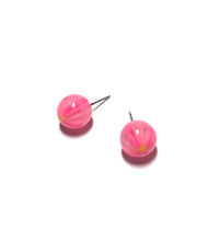 Load image into Gallery viewer, Pink Encase Daisy Flower Ball Stud Earrings