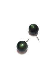 Load image into Gallery viewer, Forest Green Moonglow Ball Stud Earrings