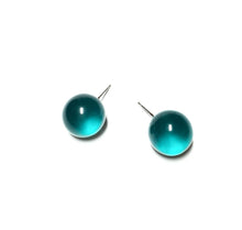 Load image into Gallery viewer, Emerald Green Transparent Ball Stud Earrings