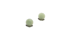 Load image into Gallery viewer, Light Green Opal Carved Rose Stud Earrings