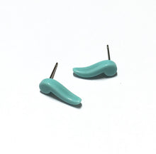 Load image into Gallery viewer, Turquoise Tiny Quotation Stud Earrings