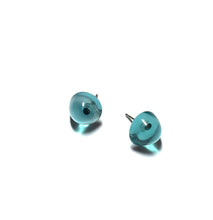 Load image into Gallery viewer, Aquamarine Transparent Small Gumdrop Stud Earrings