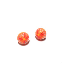 Load image into Gallery viewer, Orange Flower Retro Button Studs