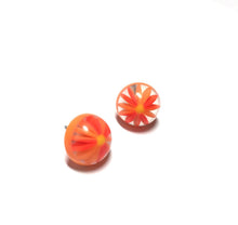 Load image into Gallery viewer, Orange Flower Retro Button Studs