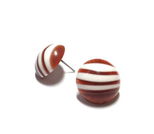 Load image into Gallery viewer, Tortoise Stripe Retro Button Stud Earrings