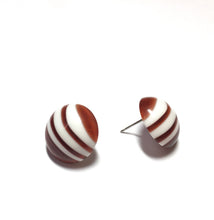 Load image into Gallery viewer, Tortoise Stripe Retro Button Stud Earrings