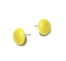 Load image into Gallery viewer, Pale Yellow Moonglow Retro Button Stud Earrings