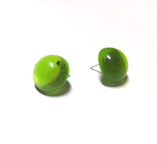 Load image into Gallery viewer, Kelly Green Transparent Retro Button Stud Earrings