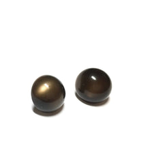 Load image into Gallery viewer, Dark Brown Moonglow Retro Button Stud Earrings