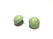 Load image into Gallery viewer, Light Green Marbled Retro Button Stud Earrings