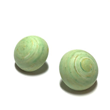 Load image into Gallery viewer, Light Green Matte Marbled Retro Button Stud Earrings