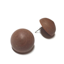 Load image into Gallery viewer, Coffee Brown Marbled Matte Retro Button Stud Earrings