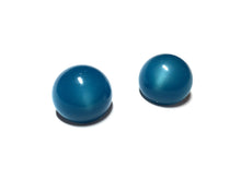 Load image into Gallery viewer, Aqua Blue Moonglow Retro Button Stud Earrings
