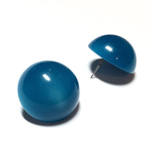 Load image into Gallery viewer, Aqua Blue Moonglow Retro Button Stud Earrings
