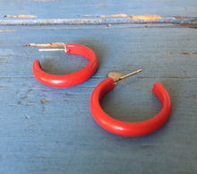 Load image into Gallery viewer, Brick Red Skinny Perfect Hoop Earrings