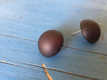 Load image into Gallery viewer, Black Frosted Retro Button Stud Earrings