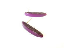 Load image into Gallery viewer, Purple Moonglow Dagger Spike Stud Earrings