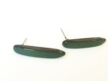 Load image into Gallery viewer, Forest Green Moonglow Dagger Stud Earrings
