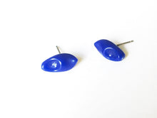 Load image into Gallery viewer, Cobalt Blue Clog Stud Earrings | vintage lucite shoe studs