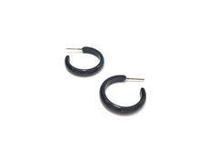Load image into Gallery viewer, Black Shiny Moonglow Skinny Perfect Hoop Earrings