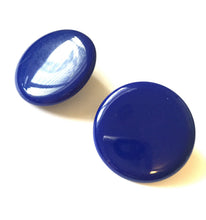 Load image into Gallery viewer, Navy Blue Lucite Large Disc Stud Earrings